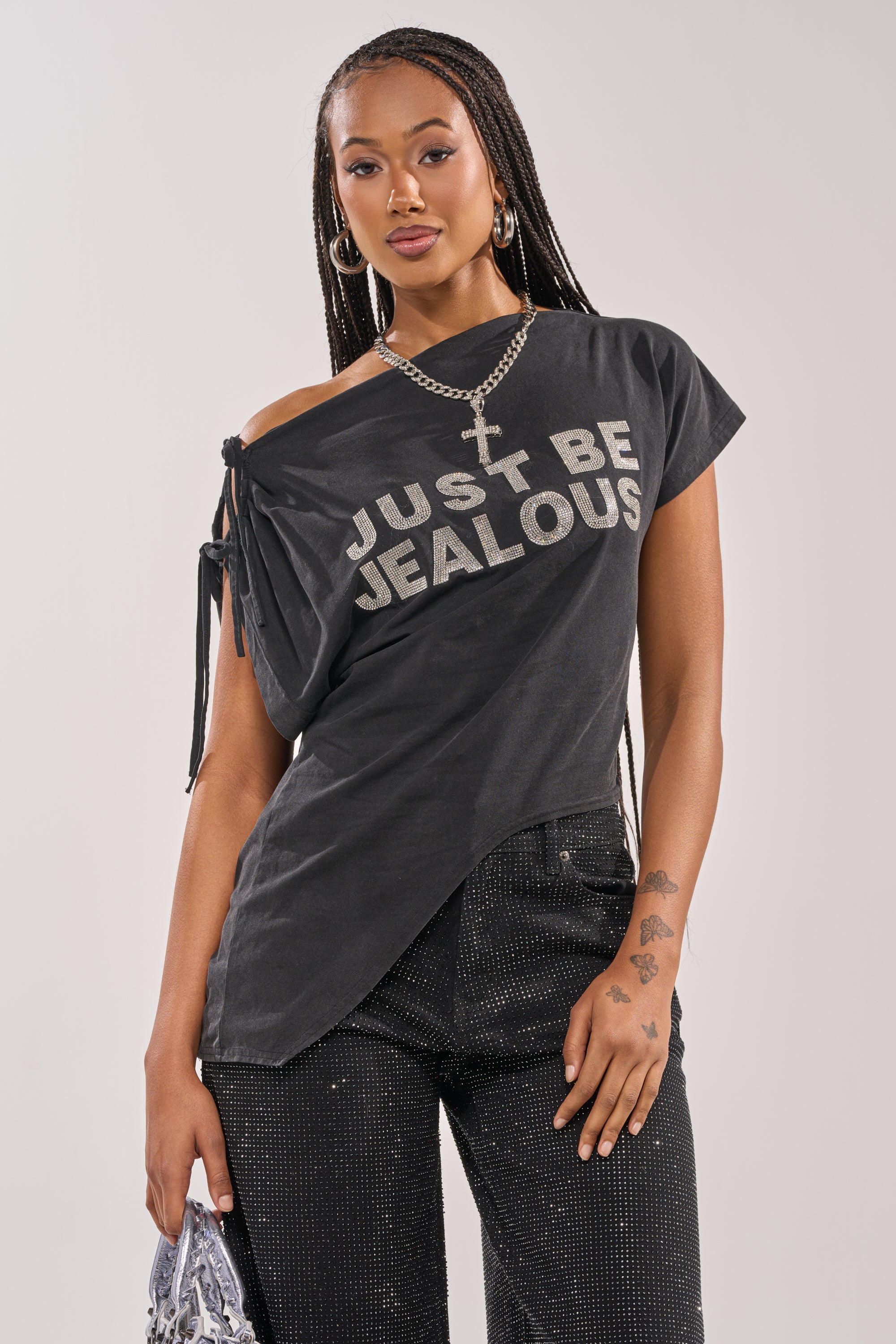 JUST BE JEALOUS OFF THE SHOULDER TEE