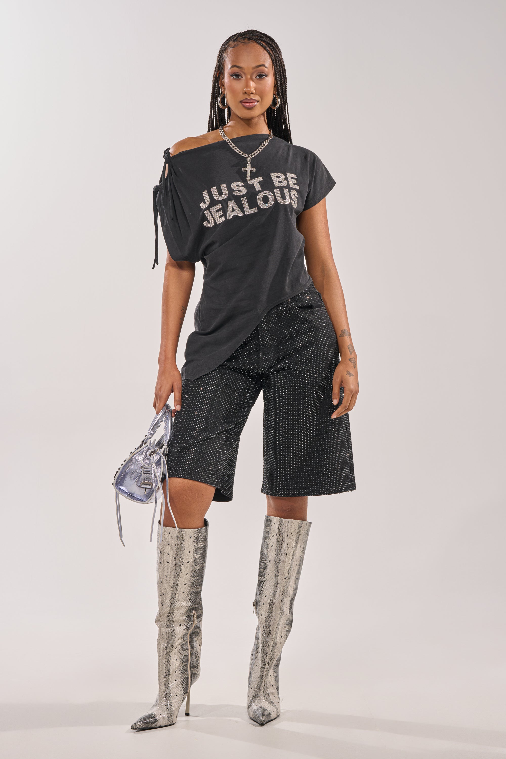 JUST BE JEALOUS OFF THE SHOULDER TEE