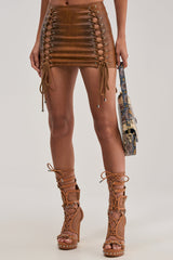 LOCK ME UP LACE UP MINI SKIRT