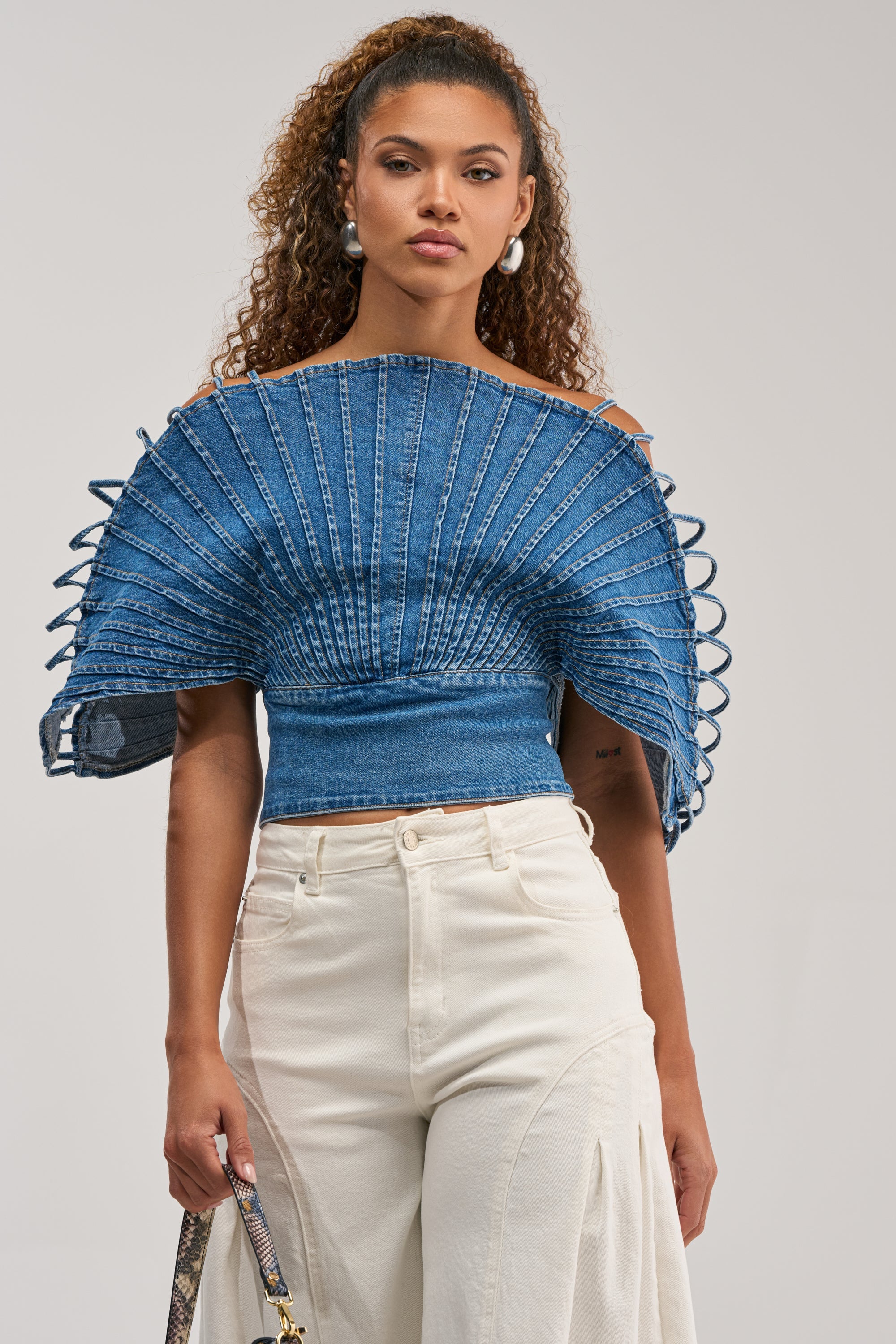 DENIM ON DENIM BLOUSE