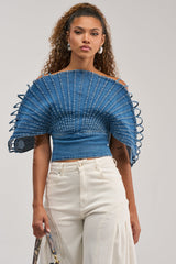 DENIM ON DENIM BLOUSE