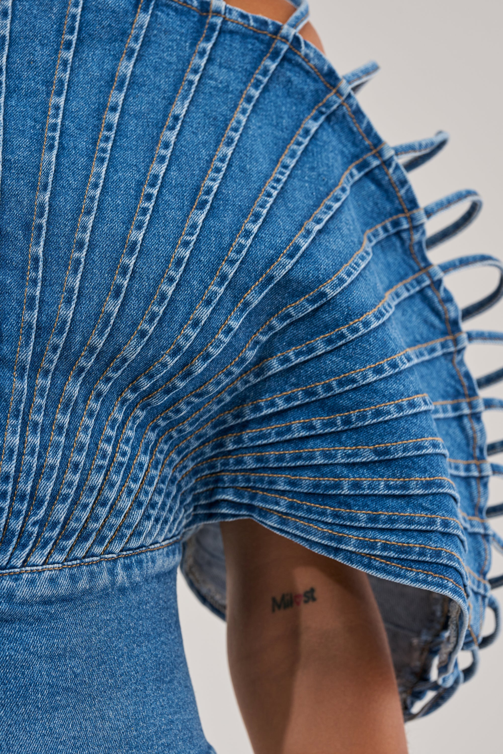DENIM ON DENIM BLOUSE