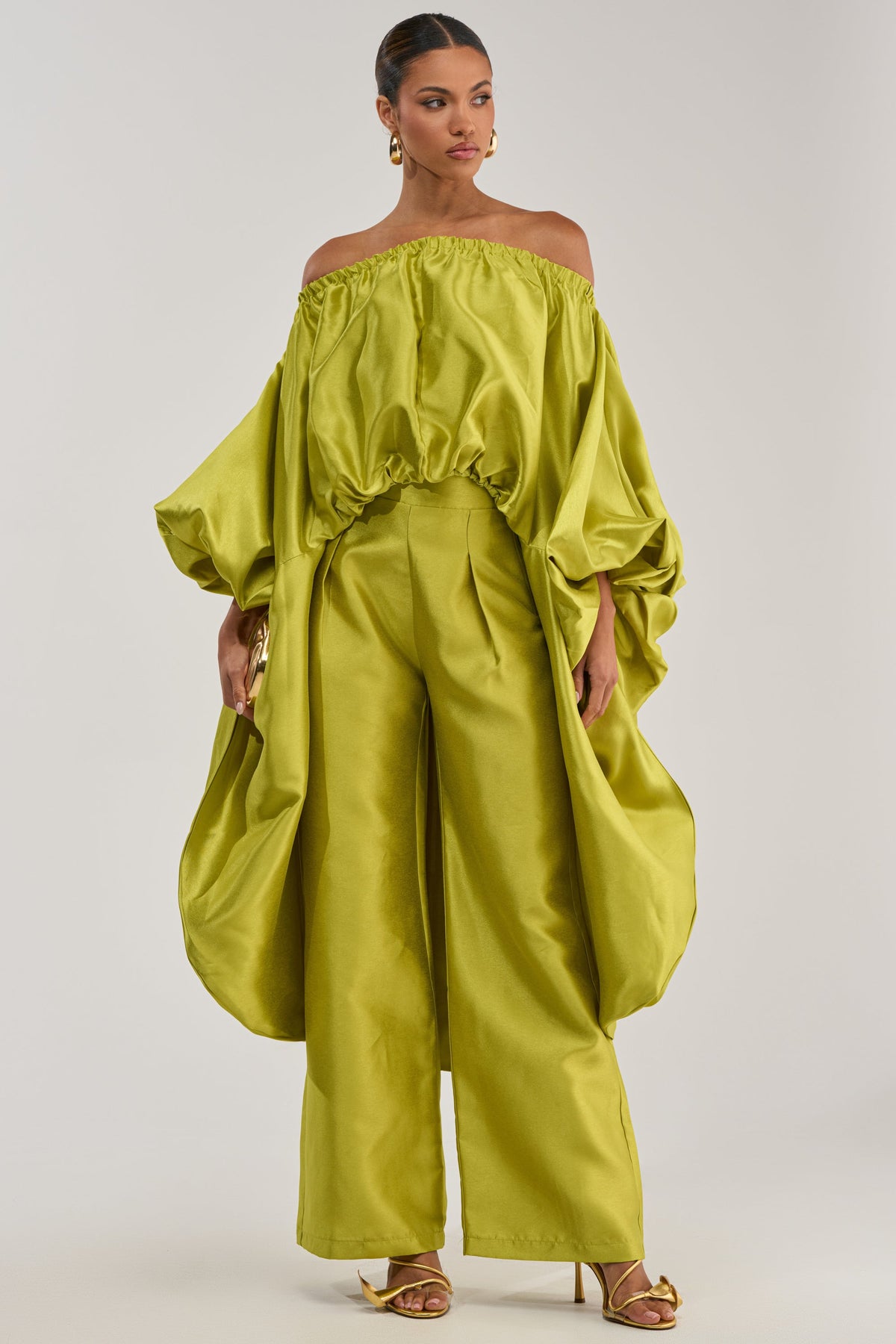 BY MY SIDE TROUSER IN CHARTREUSE