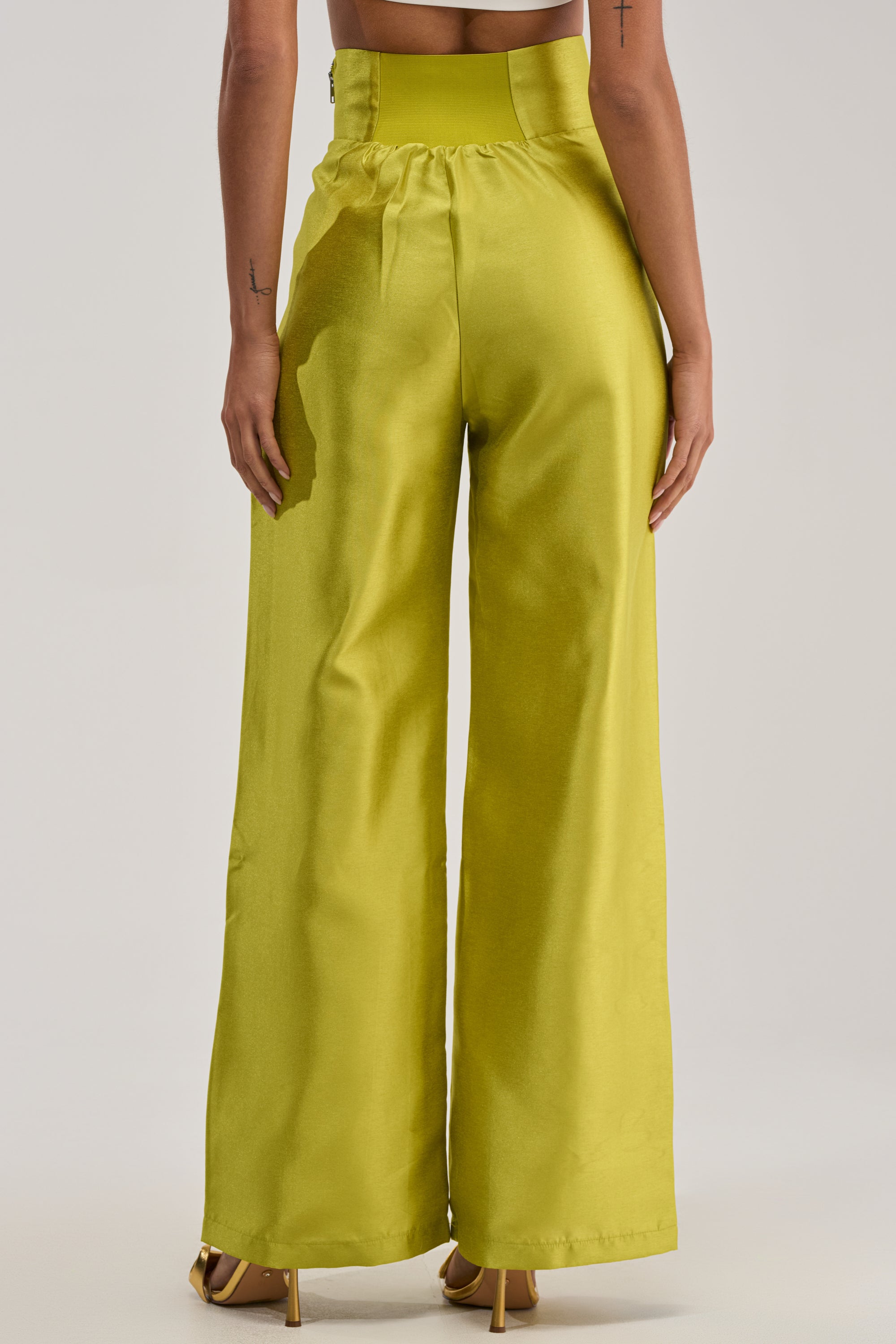 BY MY SIDE TROUSER IN CHARTREUSE