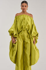 BY MY SIDE HIGH LOW BLOUSE IN CHARTREUSE