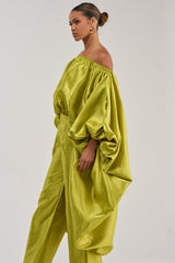 BY MY SIDE HIGH LOW BLOUSE IN CHARTREUSE