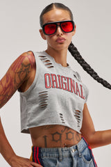 ORIGINAL SEQUIN CROPPED MUSCLE TEE