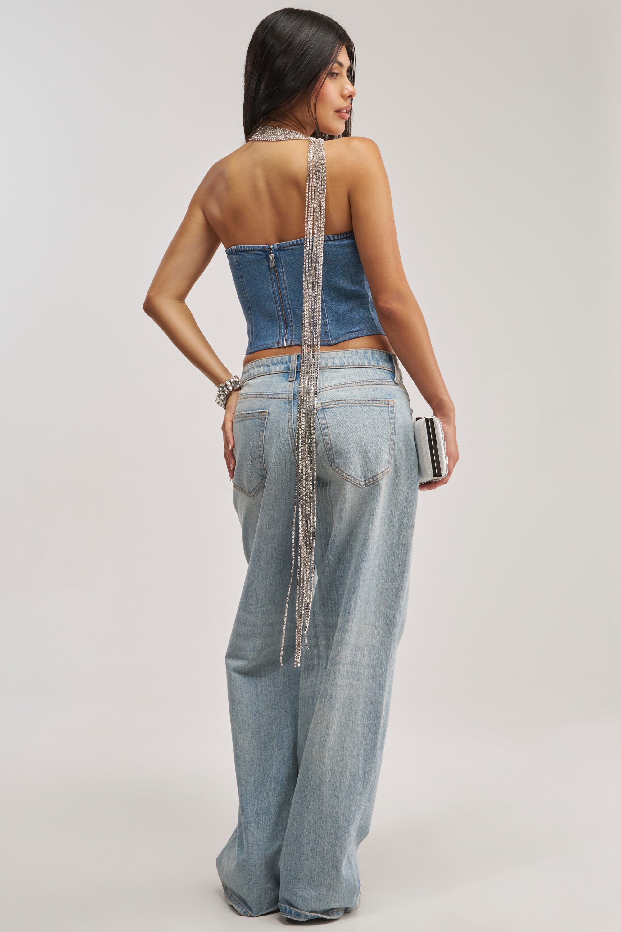 YOU WOULDNT GET IT RHINESTONE DETAIL CORSET