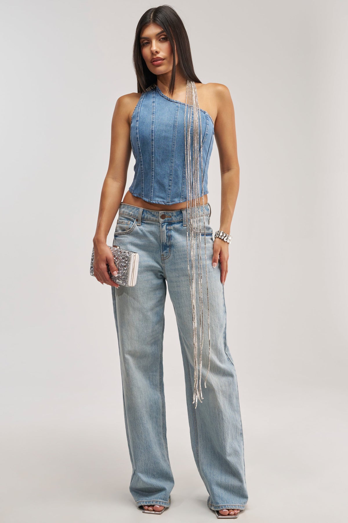 YOU WOULDNT GET IT RHINESTONE DETAIL CORSET