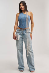 YOU WOULDNT GET IT RHINESTONE DETAIL CORSET