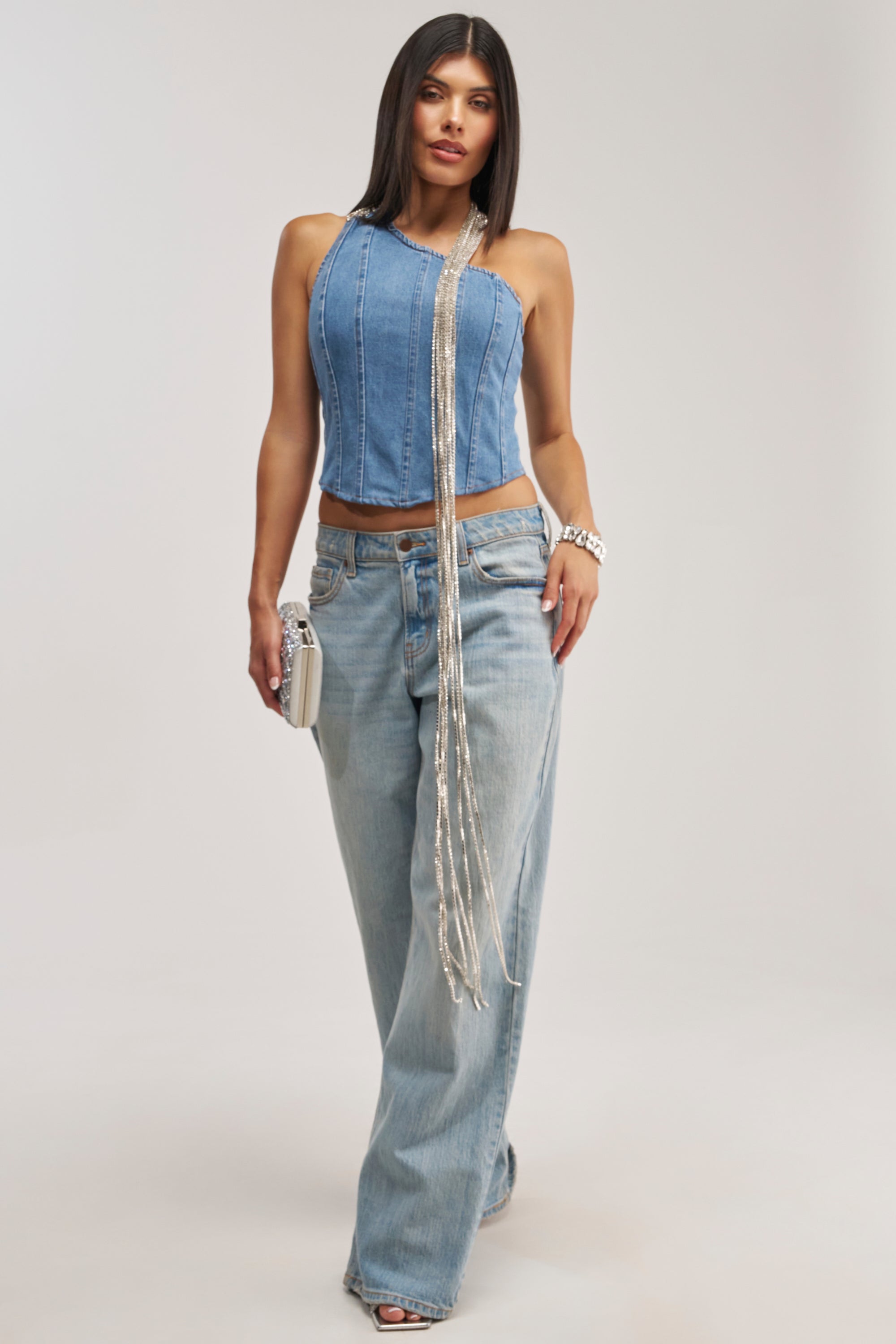 YOU WOULDNT GET IT RHINESTONE DETAIL CORSET