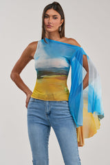 PICTURESQUE LONG SLEEVE MESH TOP