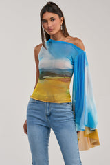 PICTURESQUE LONG SLEEVE MESH TOP