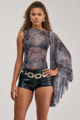 SNAKEBITE ONE-SLEEVE TOP