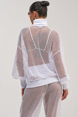 FEEL THE AIR NETTED LONG SLEEVE