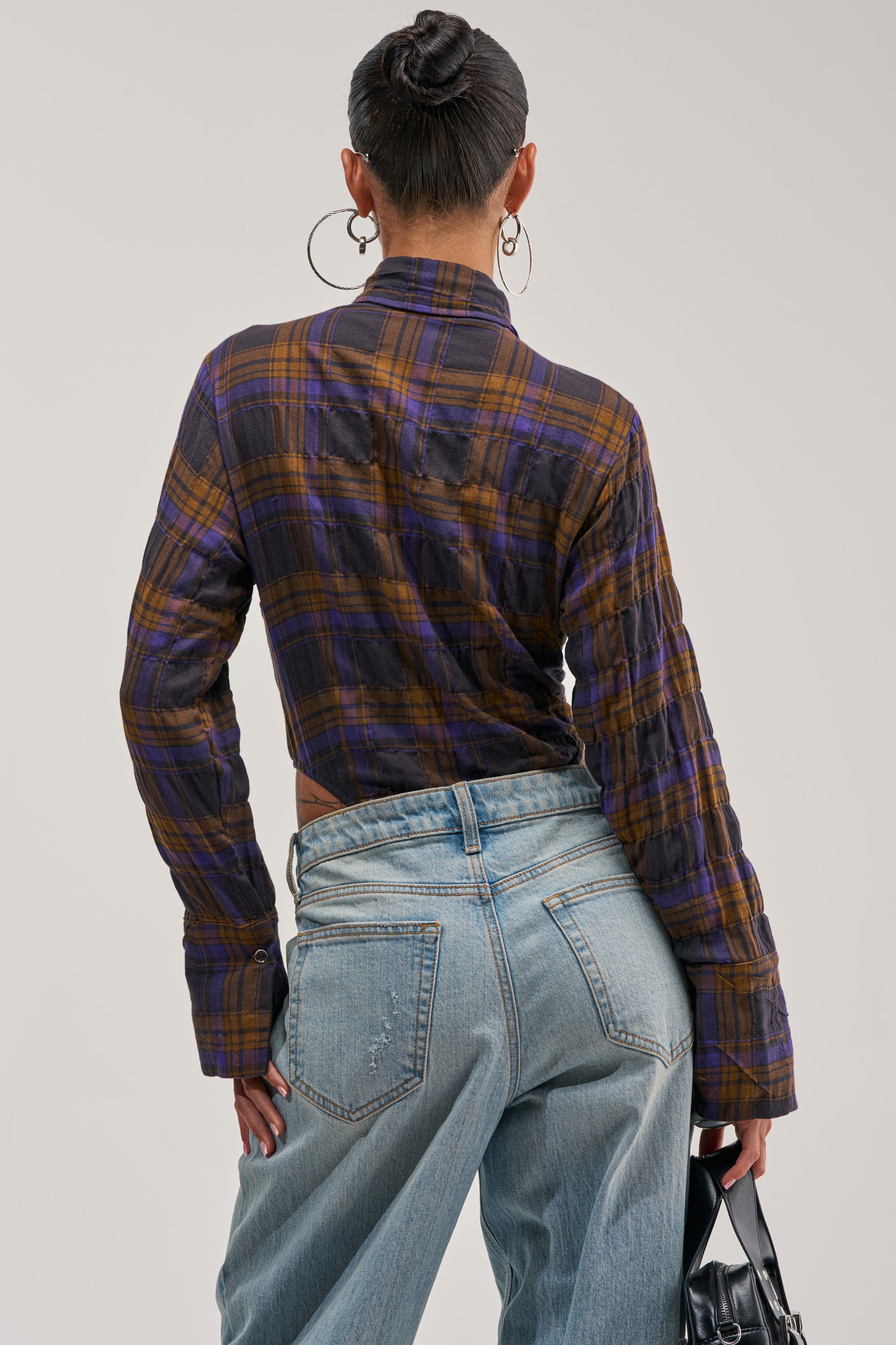 NOW YOU SEE ME PLAID BODYSUIT