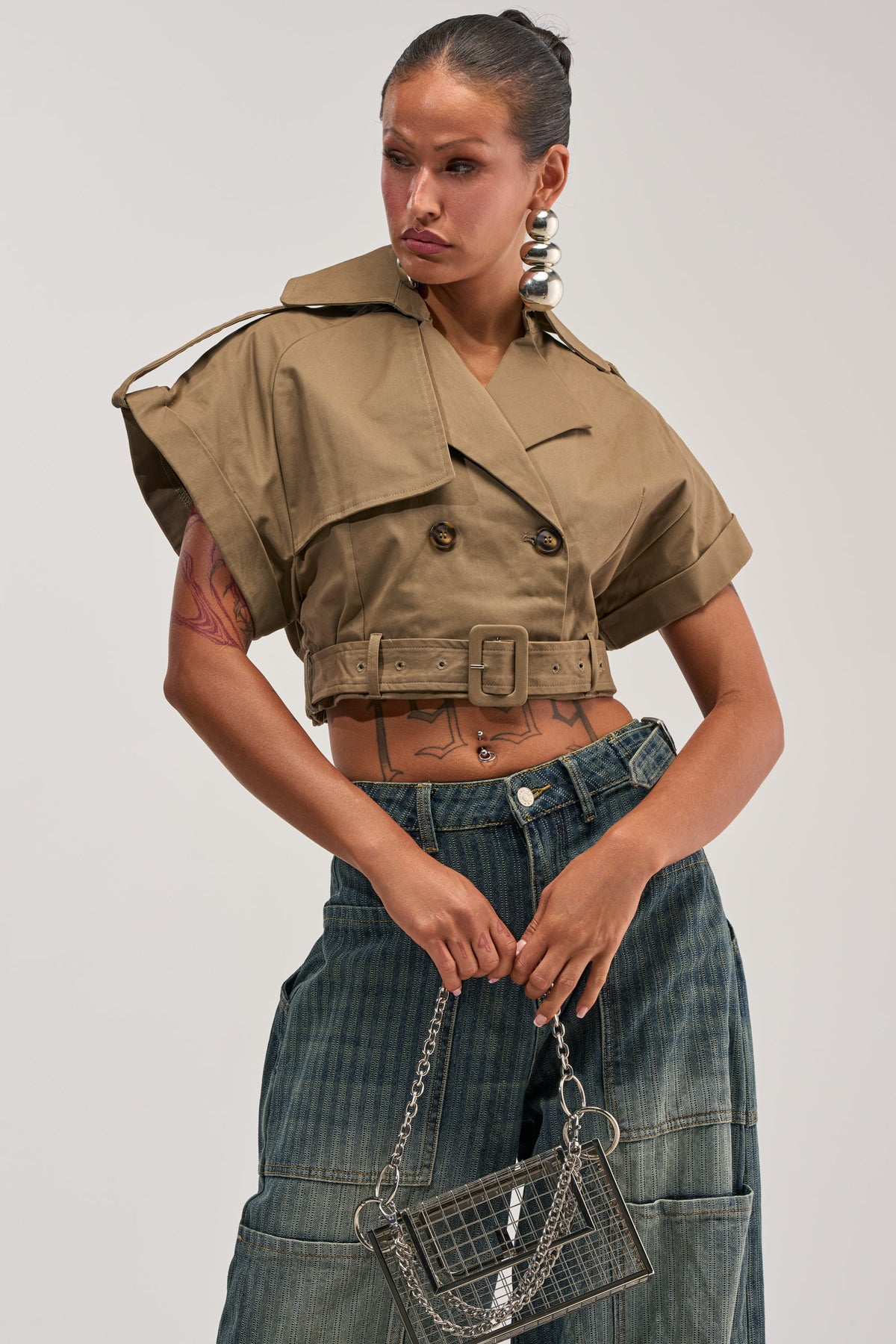 OUT AND ABOUT CROPPED TRENCH TOP