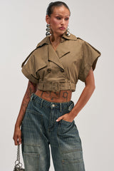 OUT AND ABOUT CROPPED TRENCH TOP