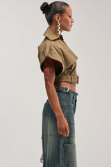 OUT AND ABOUT CROPPED TRENCH TOP