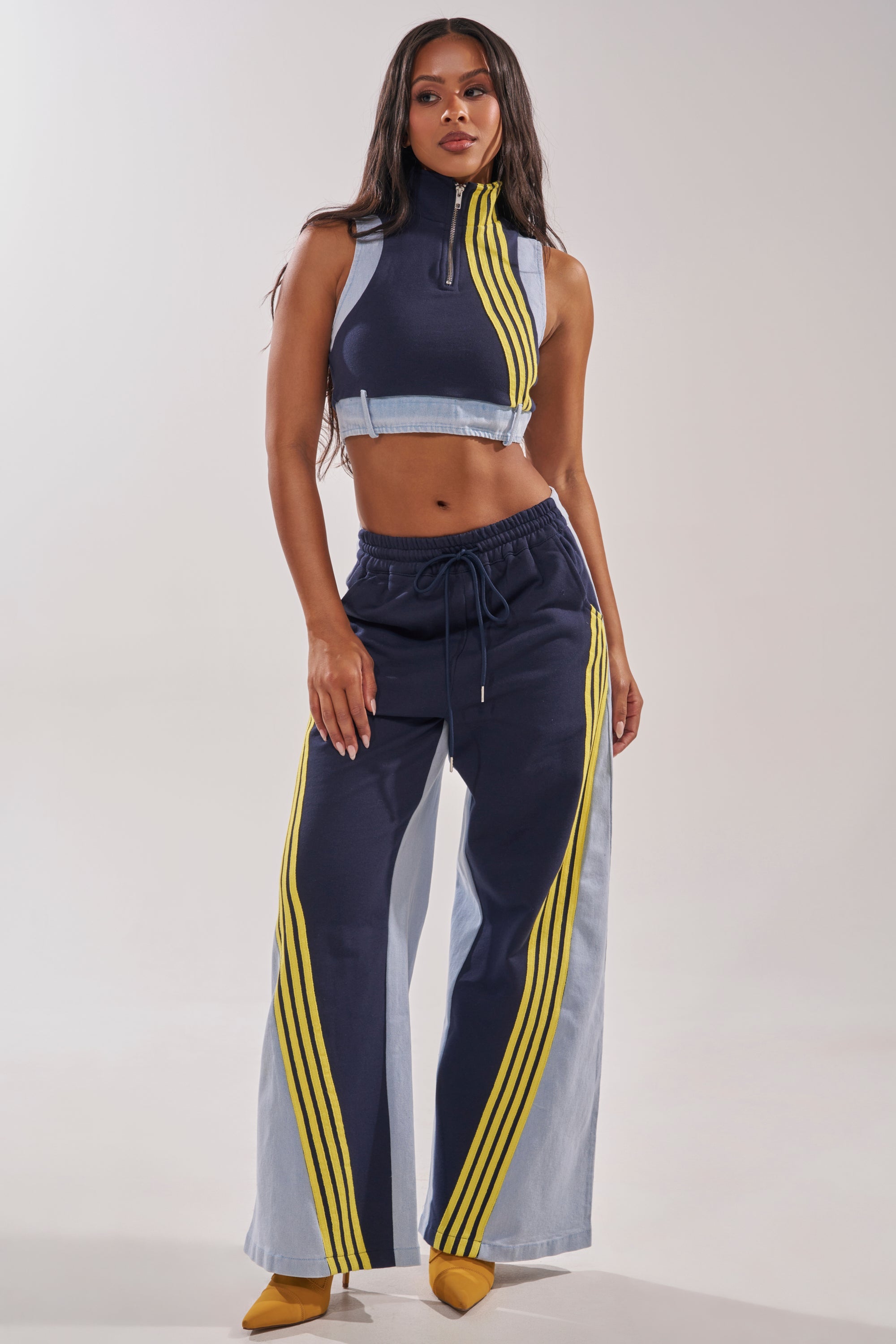HEADS UP DENIM WIDE LEG JOGGER IN NAVY