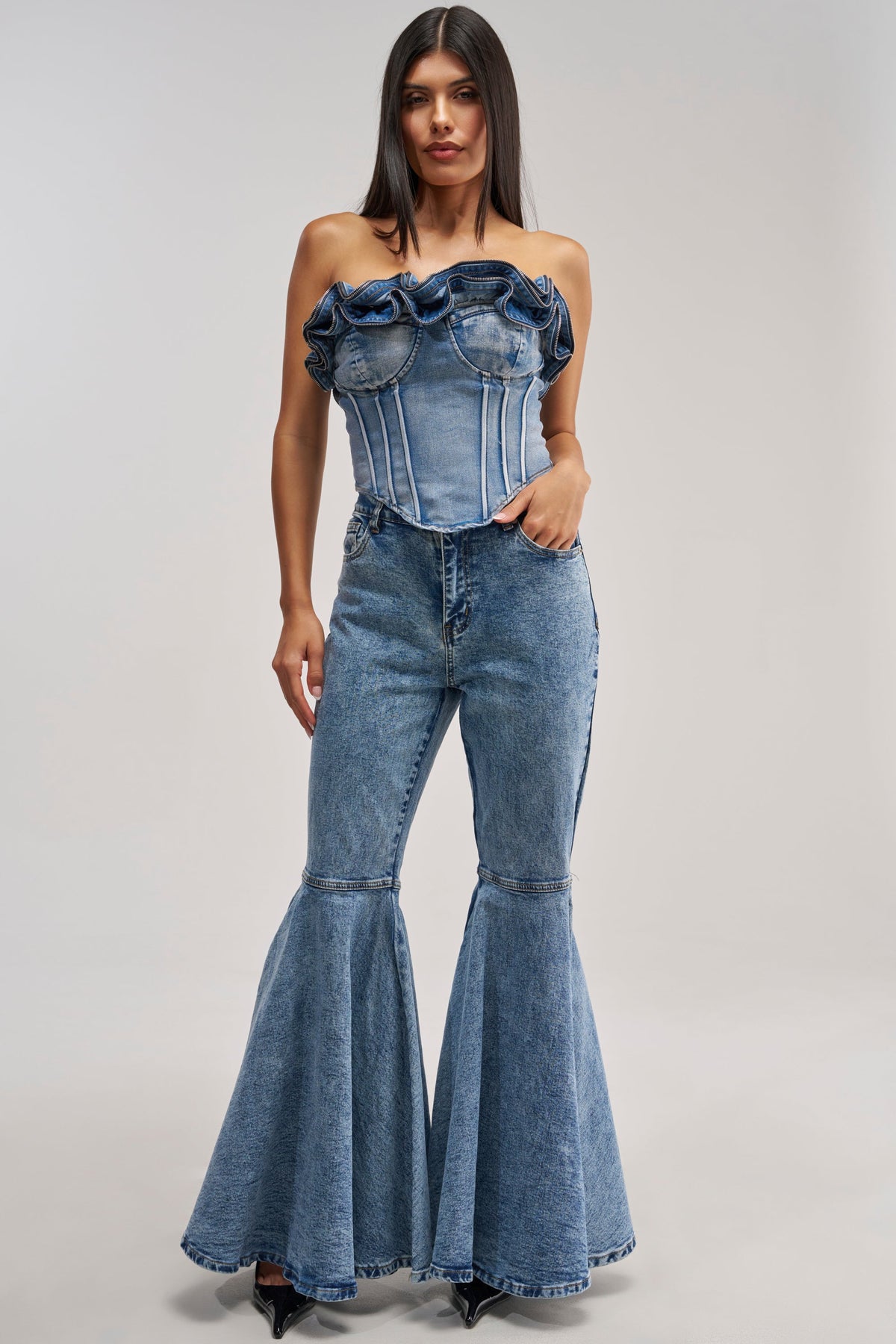 DONT PLAY WITH MY HEART BELL BOTTOM DENIM