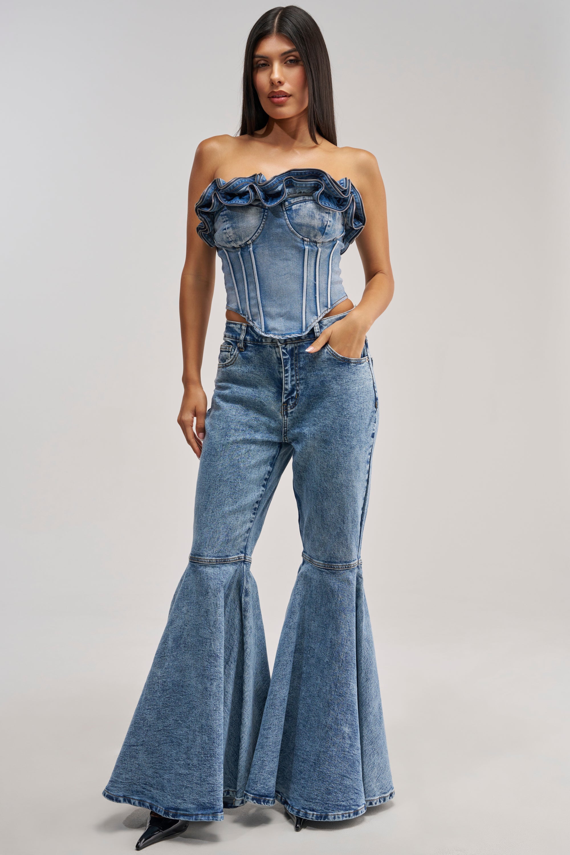 DONT PLAY WITH MY HEART BELL BOTTOM DENIM