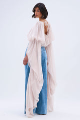 SLOUCHY SQUARE NECK LONG SLEEVE BLOUSE TOP