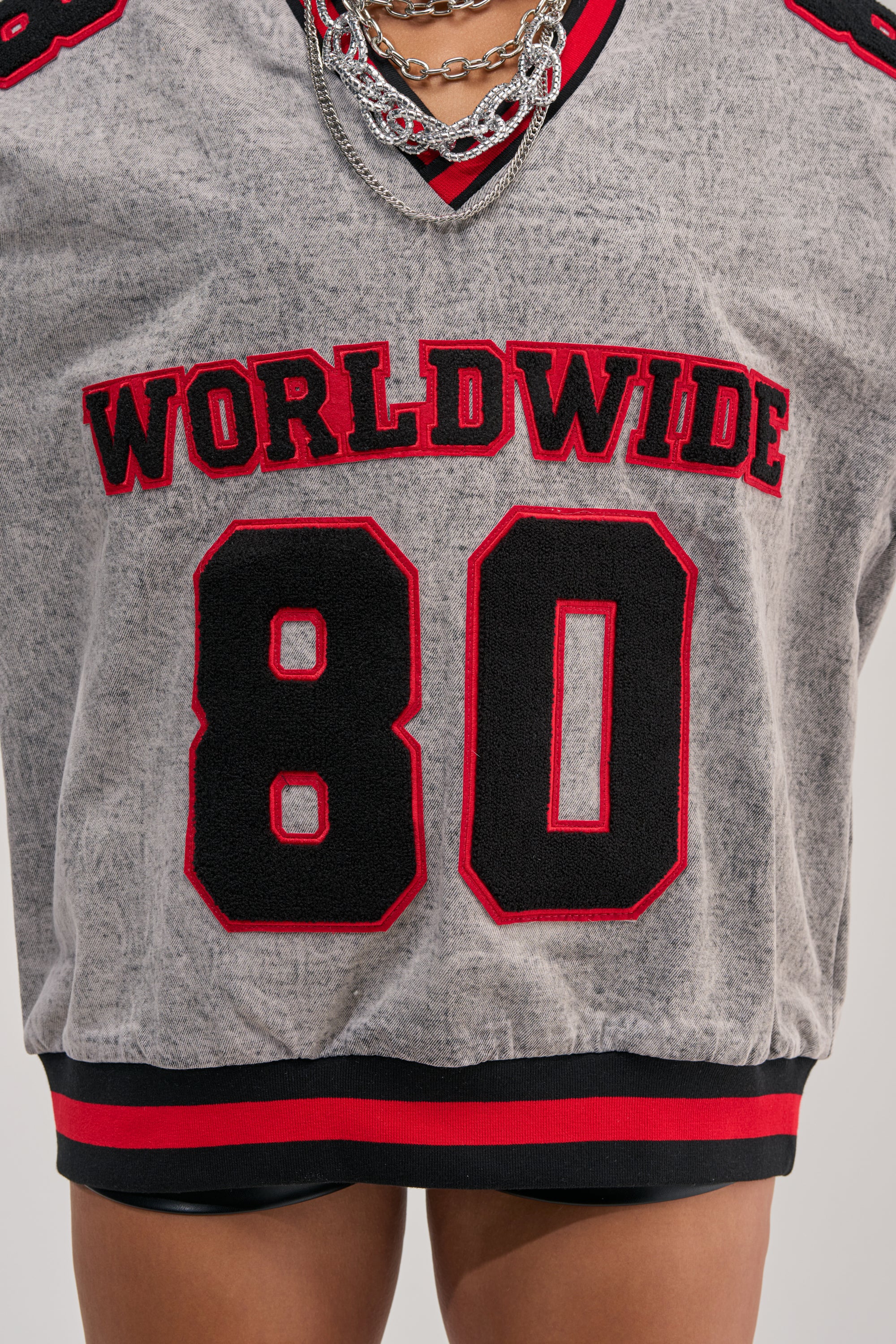IN MY OWN WORLD DENIM SWEATSHIRT