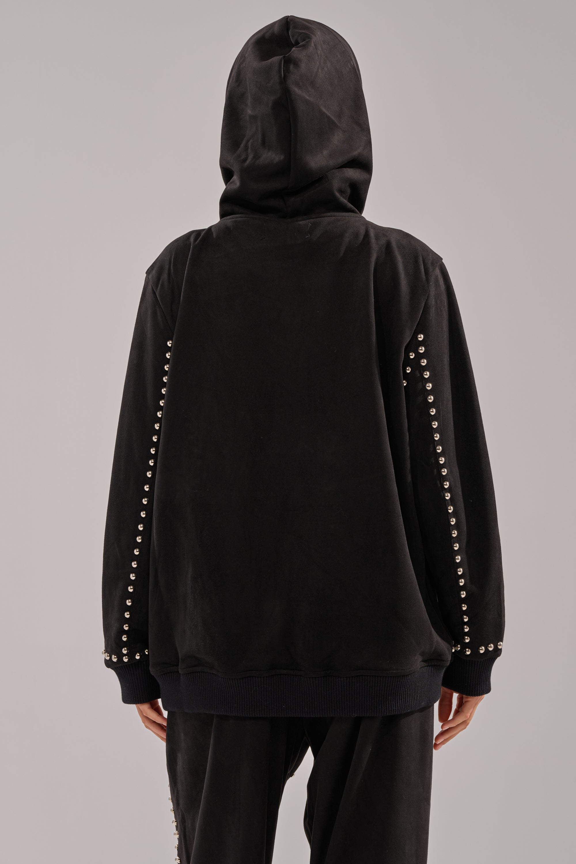 ASHLEY STUDDED ZIP UP SWEATSHIRT