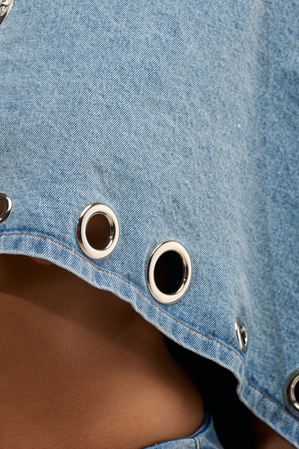 IN YOUR DREAMS DENIM CAPE WITH GROMMETS