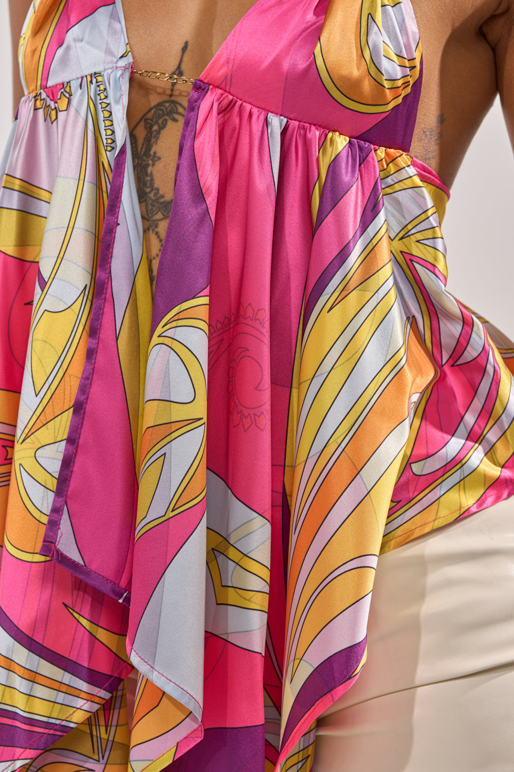 FUN AND FLIRTY SATIN BLOUSE