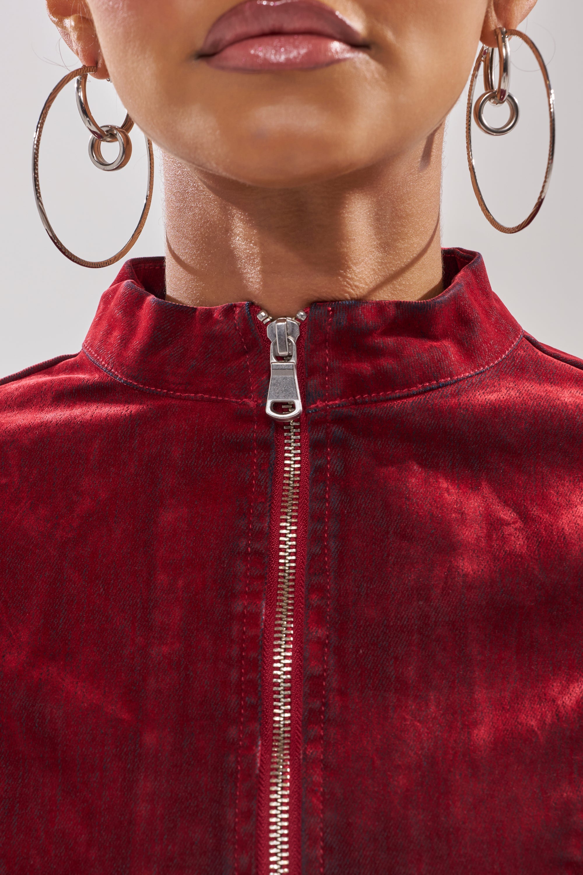 RODEO VIBES VELVET DENIM ZIP UP