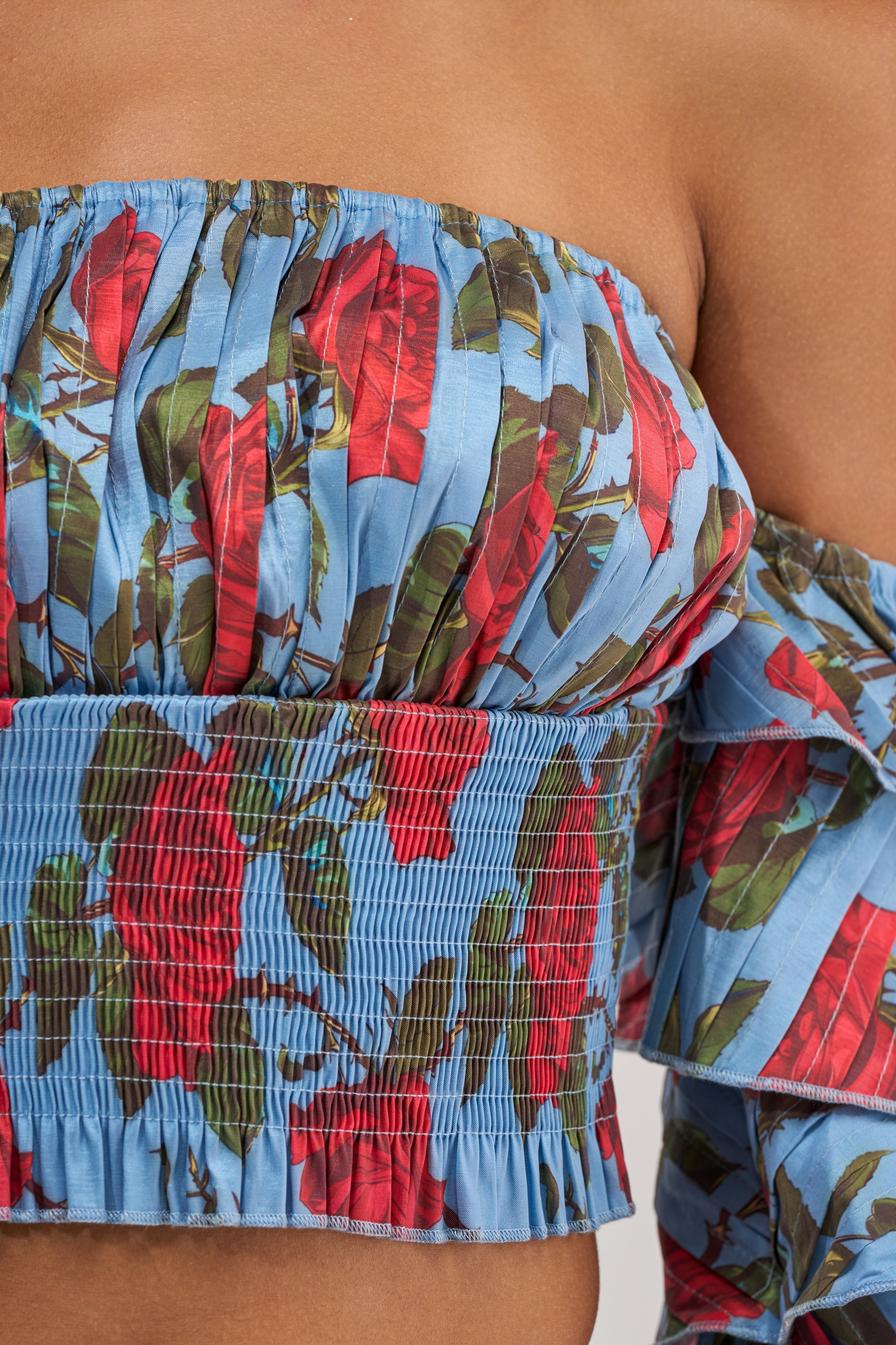 ROSES FOR EVERYONE OFF THE SHOULDER BLOUSE