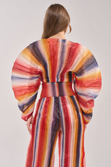 FANNED OUT CHIFFON BLOUSE