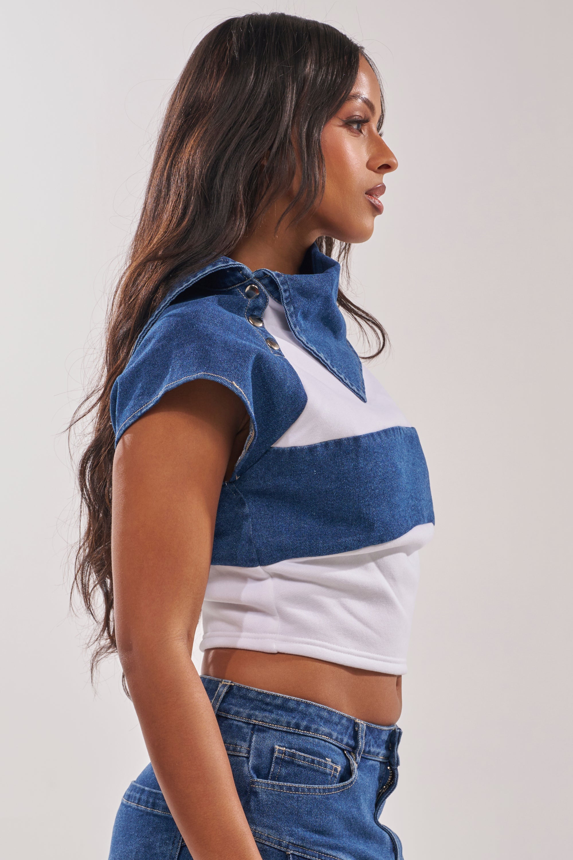 THIS IS EVERYTHING YOU SEE DENIM BLOUSE