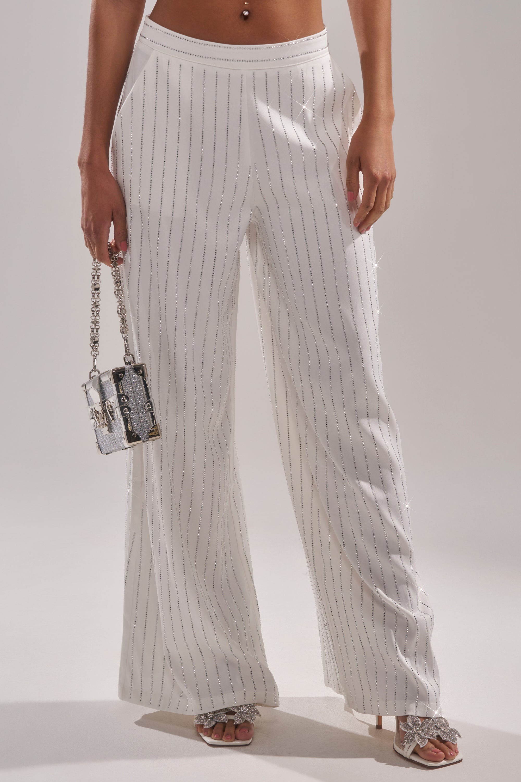 PRINCESS TREATMENT RHINESTONE WIDE LEG PANT