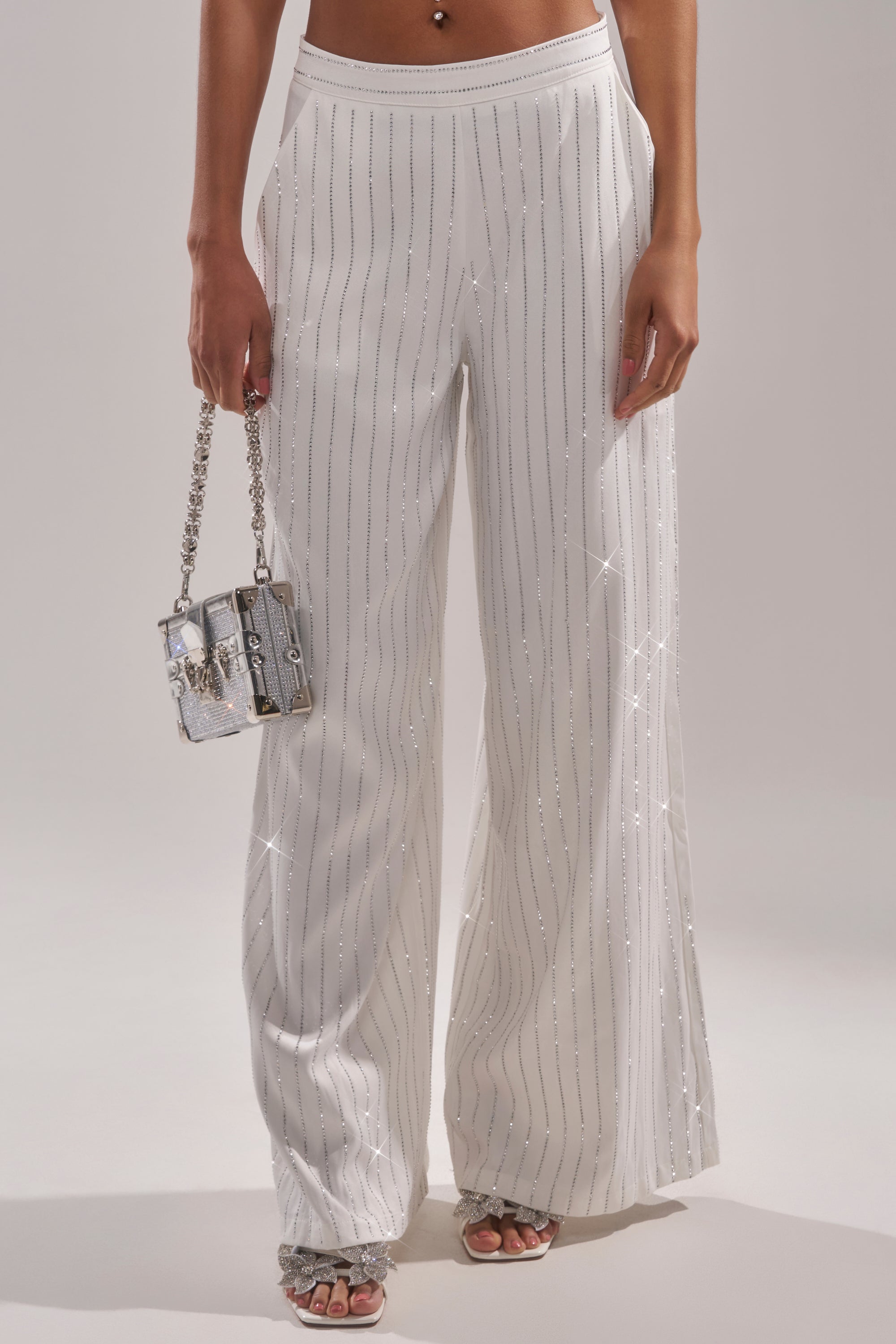 PRINCESS TREATMENT RHINESTONE WIDE LEG PANT