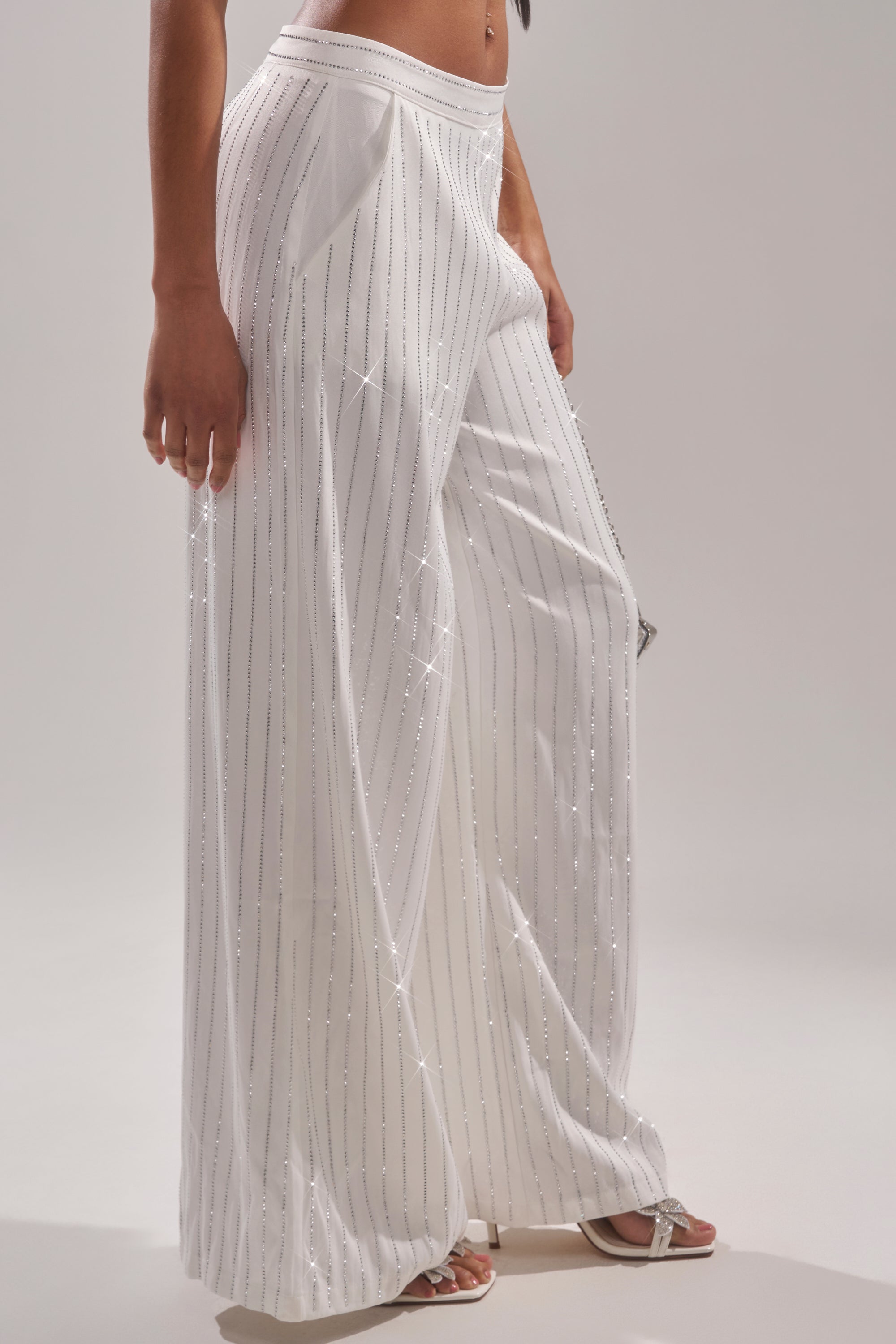PRINCESS TREATMENT RHINESTONE WIDE LEG PANT