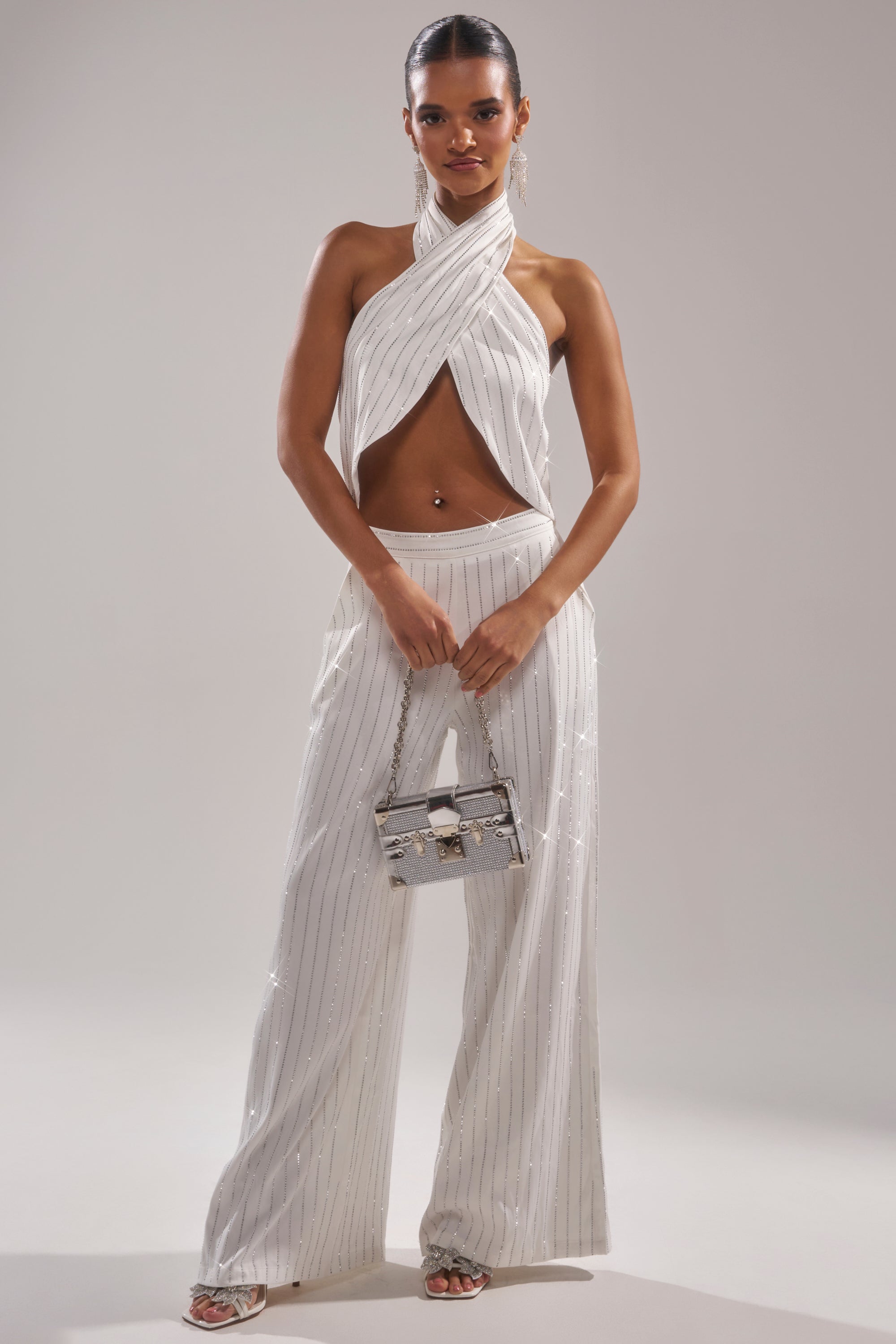 PRINCESS TREATMENT RHINESTONE WIDE LEG PANT