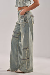 COMEBACK ERA WIDE LEG DENIM JEANS