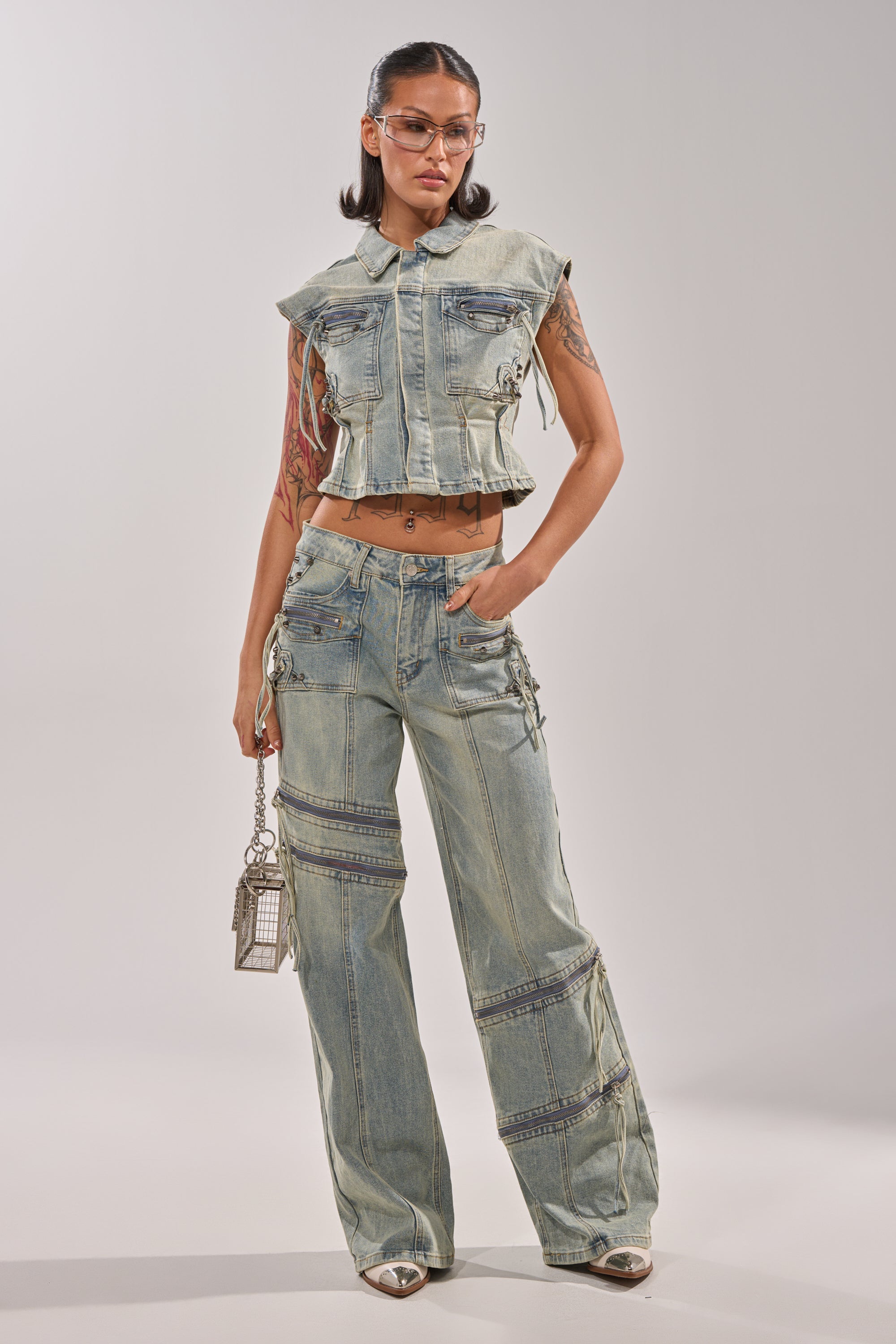 COMEBACK ERA WIDE LEG DENIM JEANS