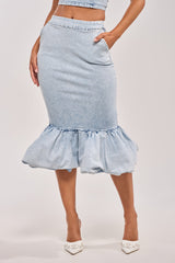 LOVE ME LIKE THAT DENIM MIDI SKIRT
