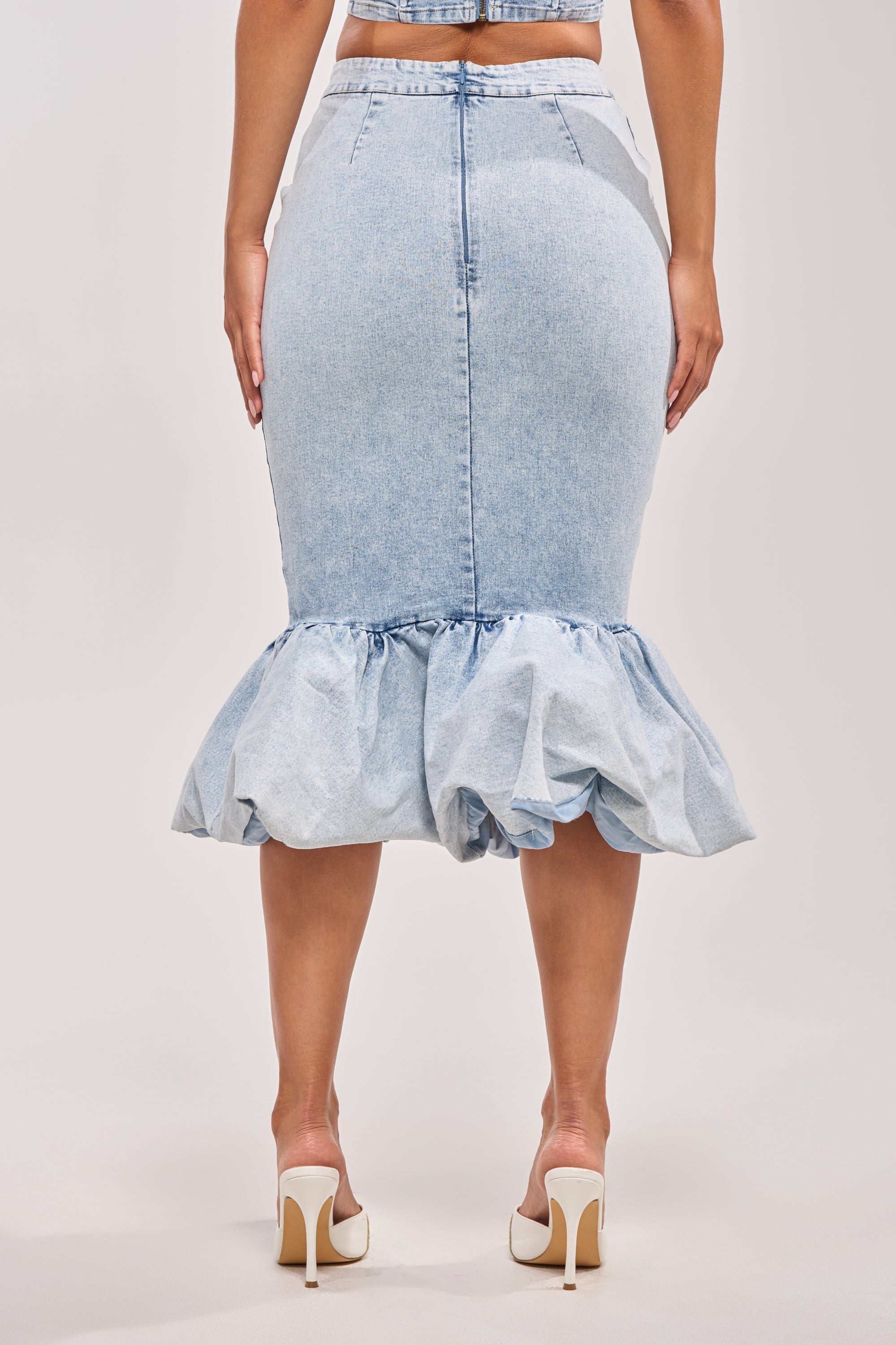 LOVE ME LIKE THAT DENIM MIDI SKIRT