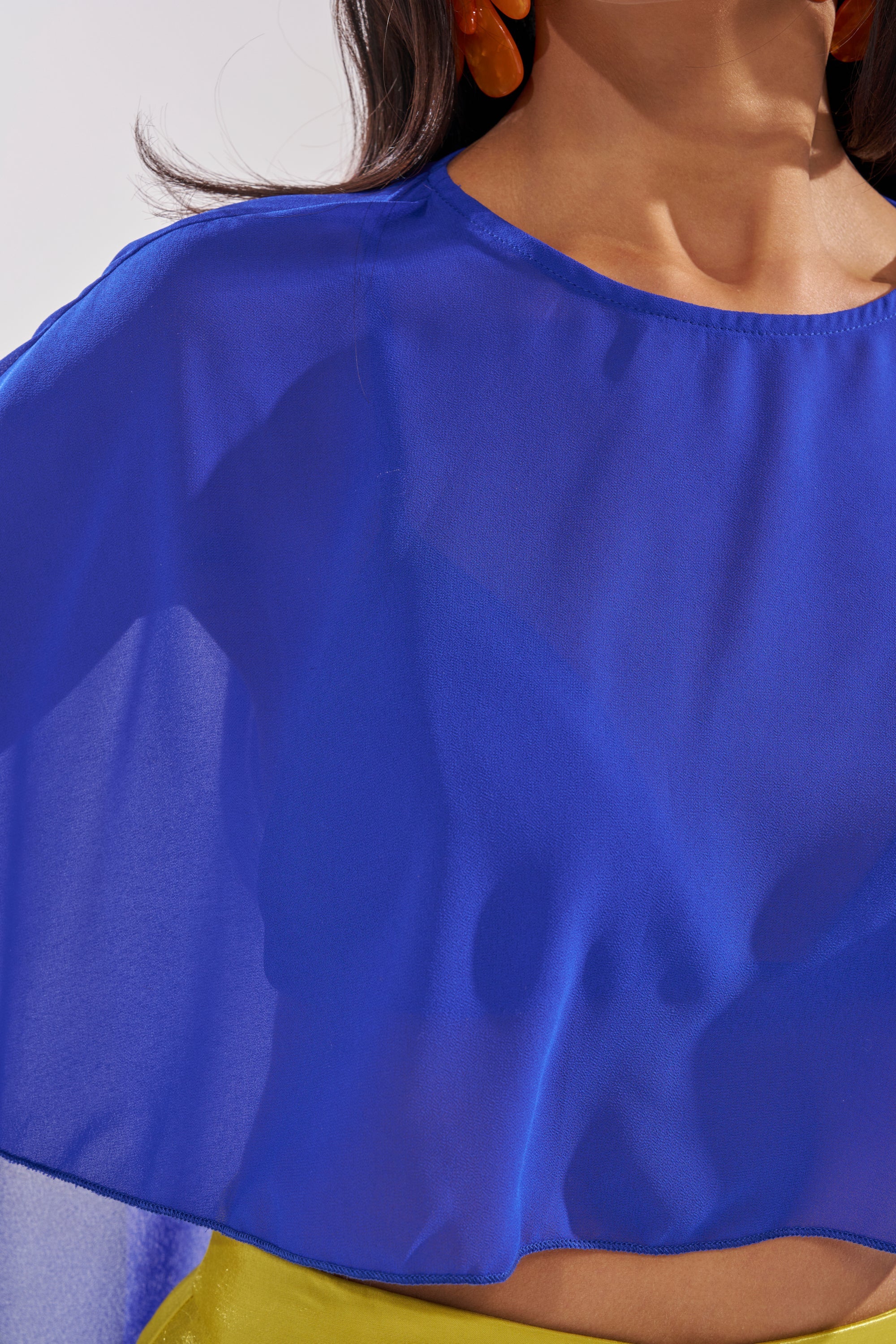 COOL GIRL CHIFFON BLOUSE IN ROYAL BLUE