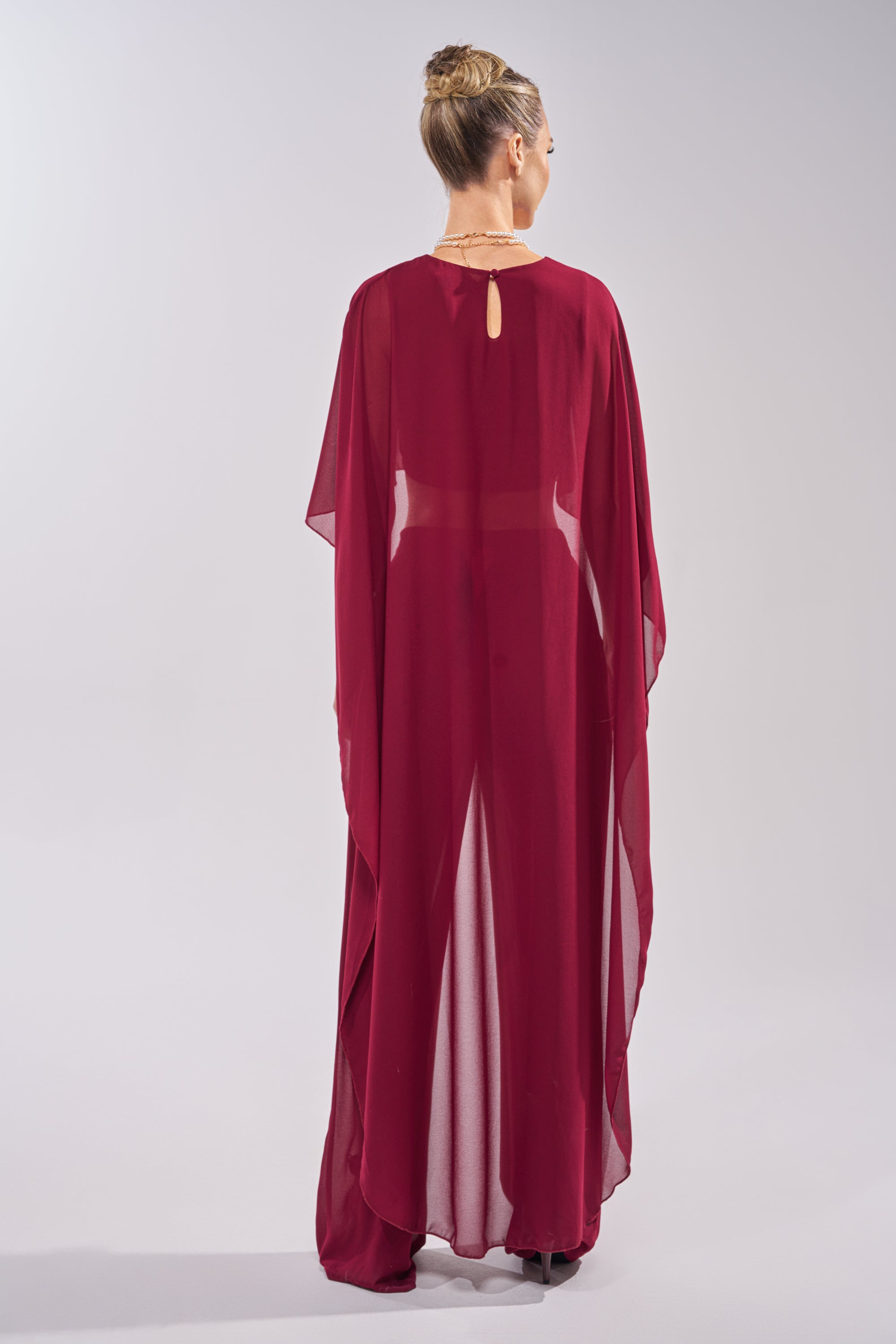 COOL GIRL CHIFFON BLOUSE IN BURGUNDY