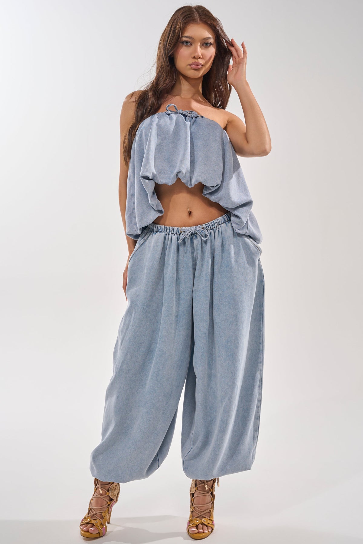 PUMPED UP DENIM BALLOON PANT