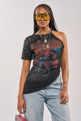 UNTAMED SINGLE SLEEVE ASYMMETRICAL TEE