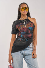UNTAMED SINGLE SLEEVE ASYMMETRICAL TEE