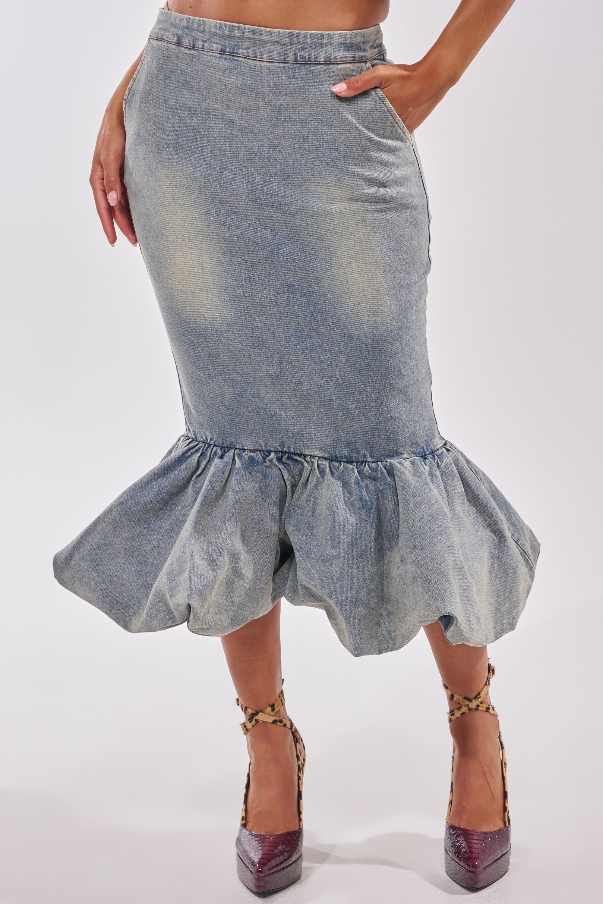 JOSIE DENIM MIDI SKIRT