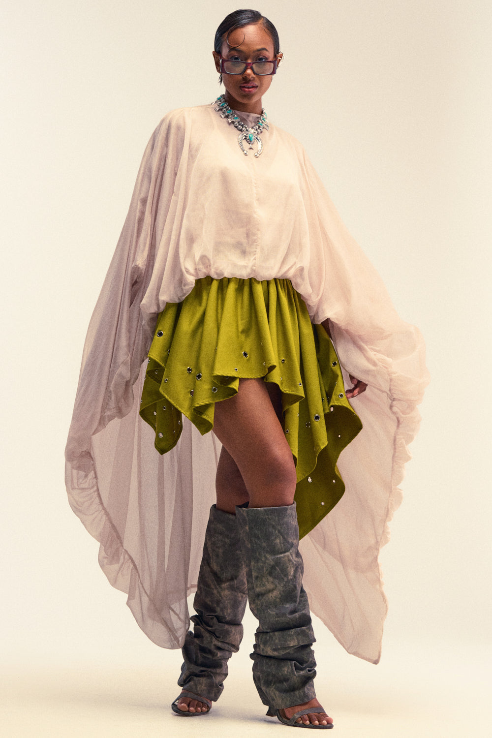 HEAD IN THE CLOUDS CHIFFON BLOUSE